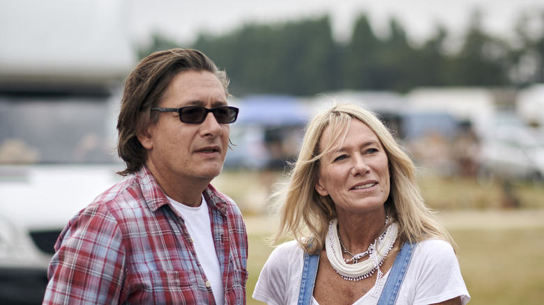 Paul O'Leary and Helen Parker standing outside in For the Love of Kitchens