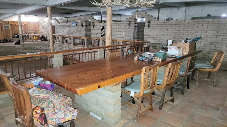 Bunker kitchen table and living area