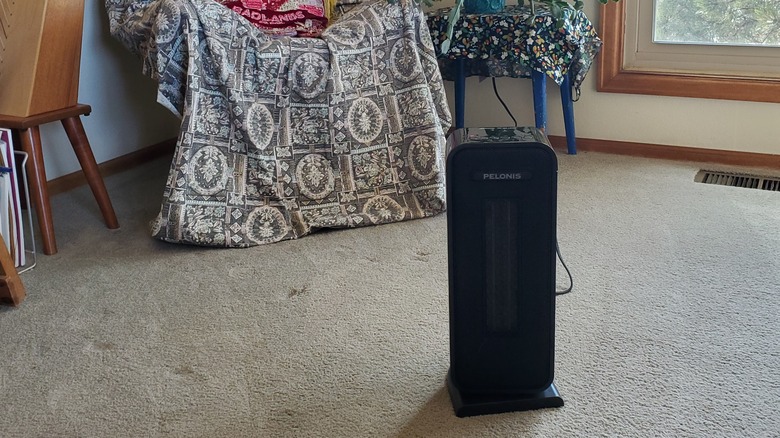 16-inch Pelonis space heater in bedroom