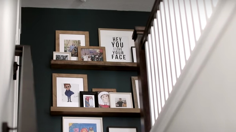 picture ledges in stairwell