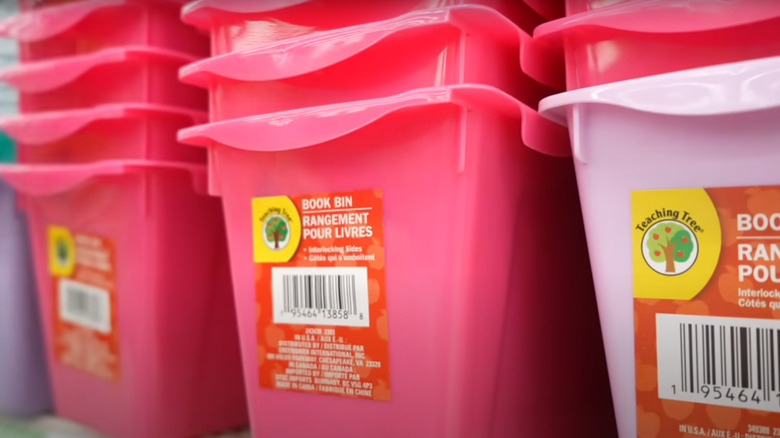 colorful dollar tree bins