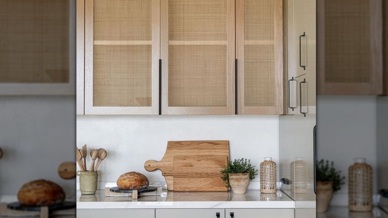 Rattan kitchen cabinets