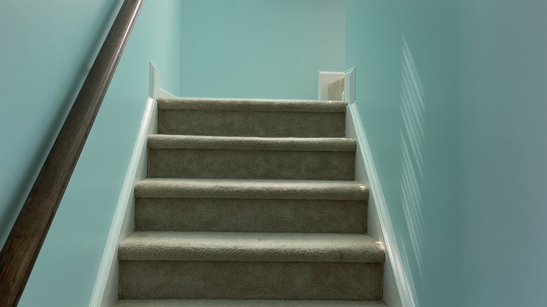 stairwell with satin finish paint