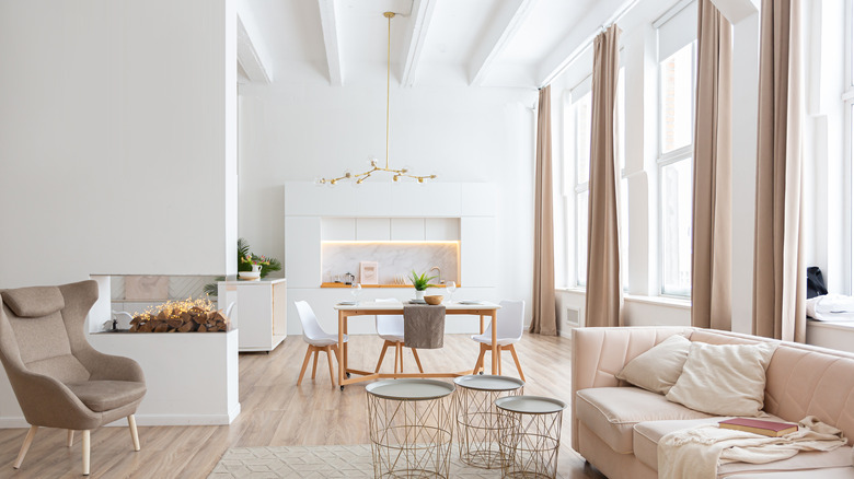 modern living room with windows