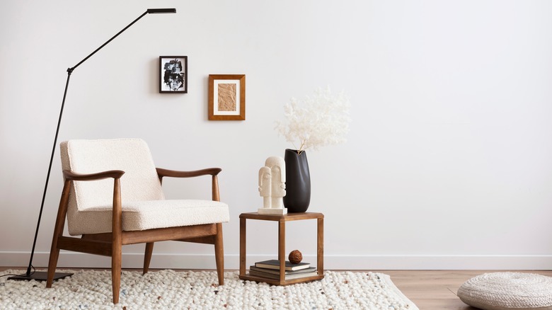 Floor lamp over side chair