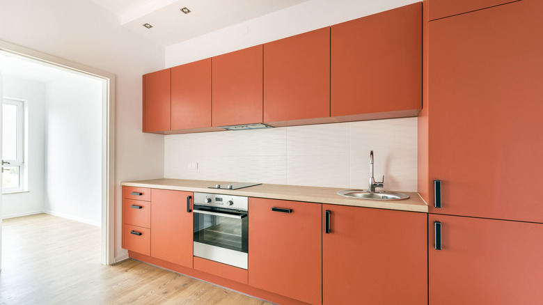 orange kitchen cabinets