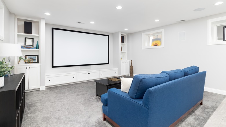 Home theatre in basement