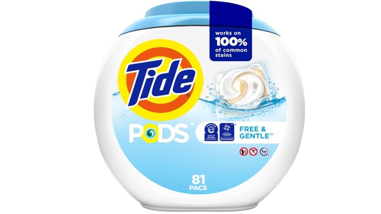 A package fo Tide Free & Gentle laundry pods