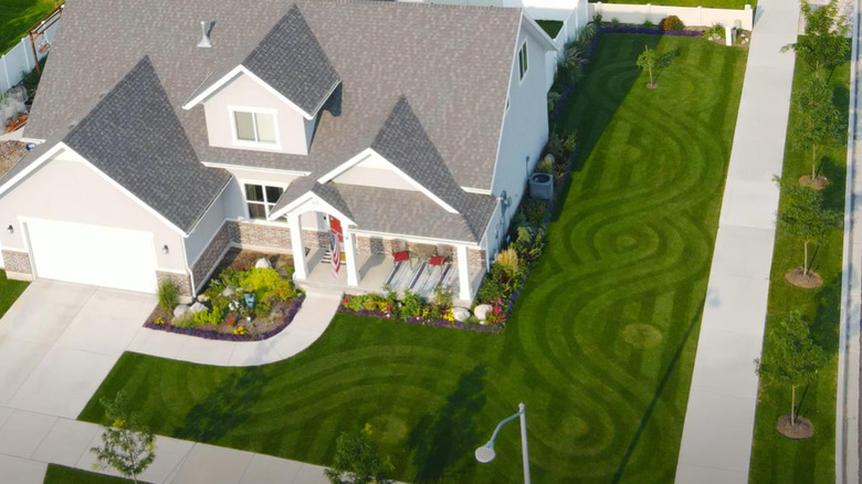 yard with zen garden  pattern