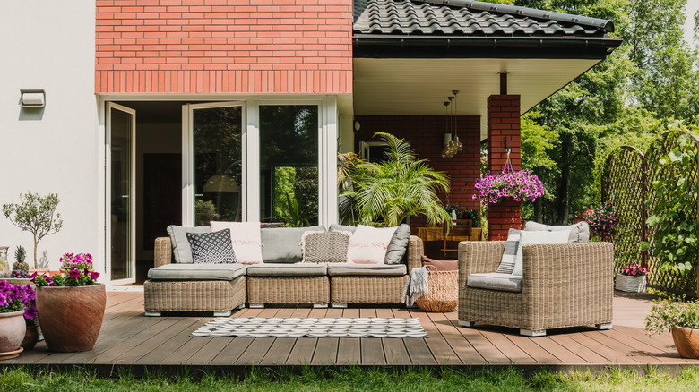 home with patio and brick porch