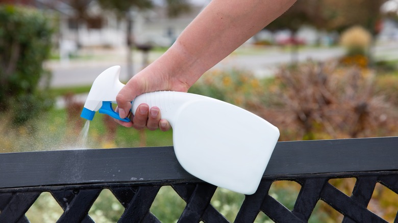 Spray bottle used in yard