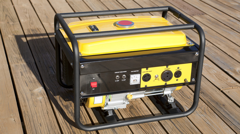 Portable generator on deck