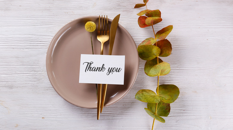 thanksgiving plate thank you card