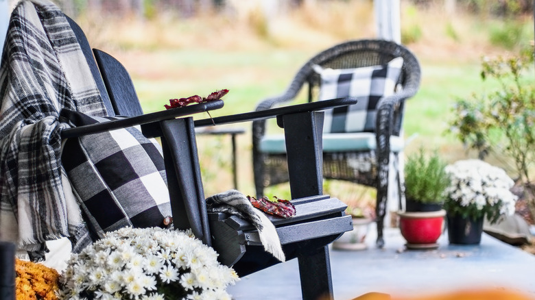 autumn outdoor decor plaid blanket