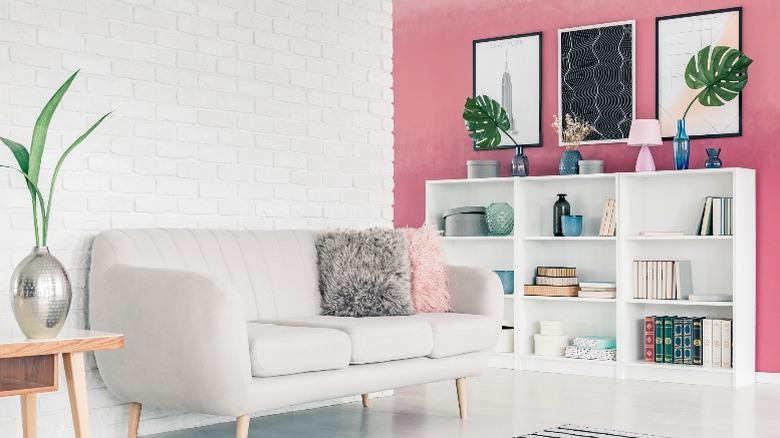 Ombre pink painted wall