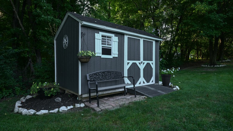 brown and white shed