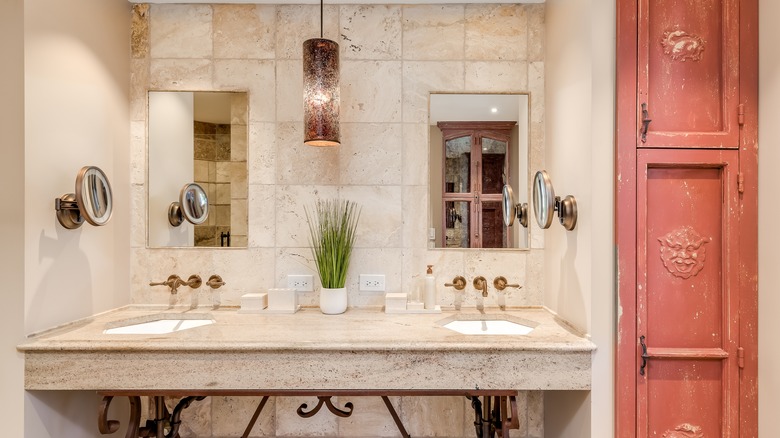 Spanish tile bathroom