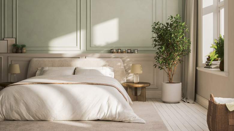 bedroom with muted colors