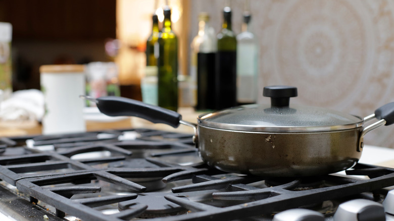 cooking on stove