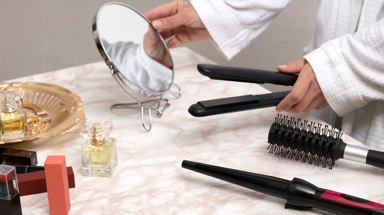 items on bathroom counter