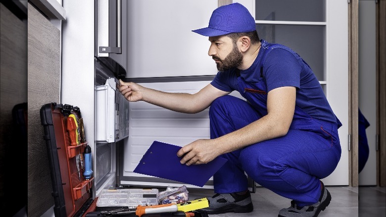 electrician with cutting board