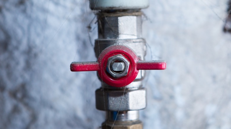 valve on a heating pipe