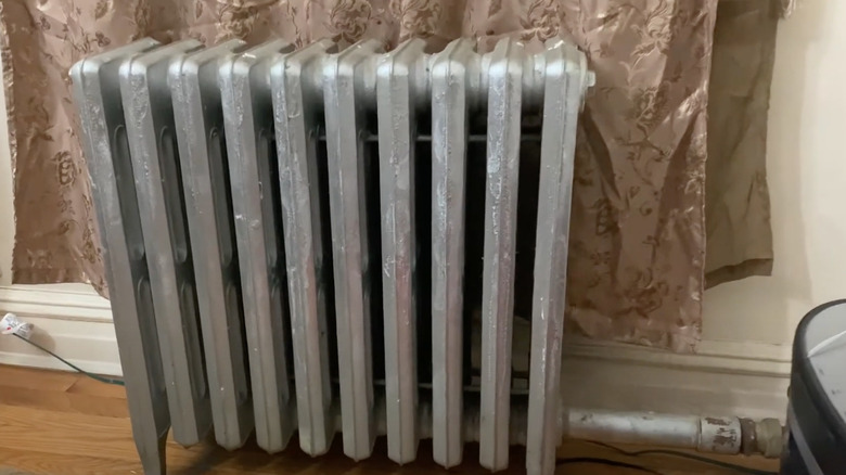 Silver metal radiator 