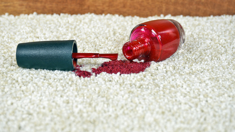 Spilled nail polish on carpet