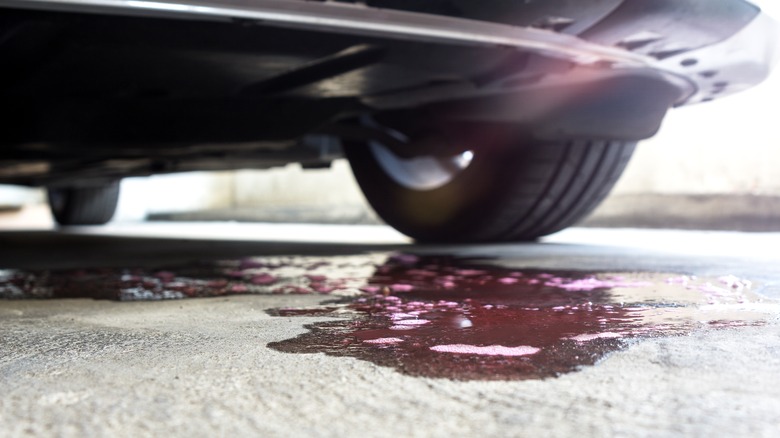 spill under a car