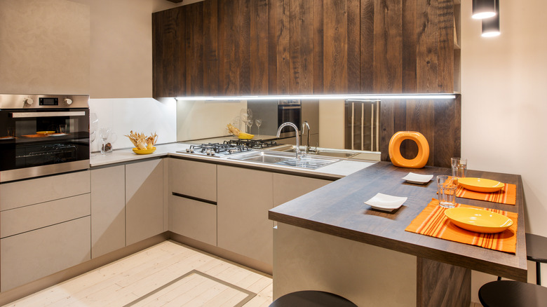 Recessed lights in kitchen