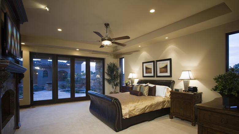 Recessed lights in bedroom