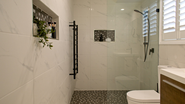 Recessed lights in bathroom