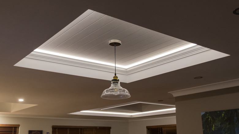 Recessed lighting in ceiling