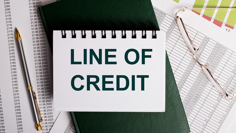 sign saying line of credit 