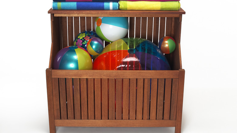 outdoor storage bin with toys