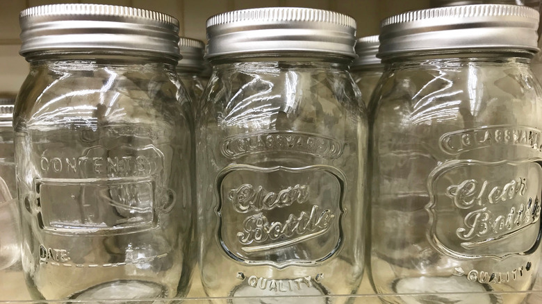 mason jars up close