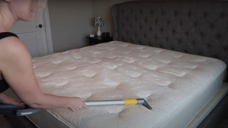Using upholstery cleaner on mattress