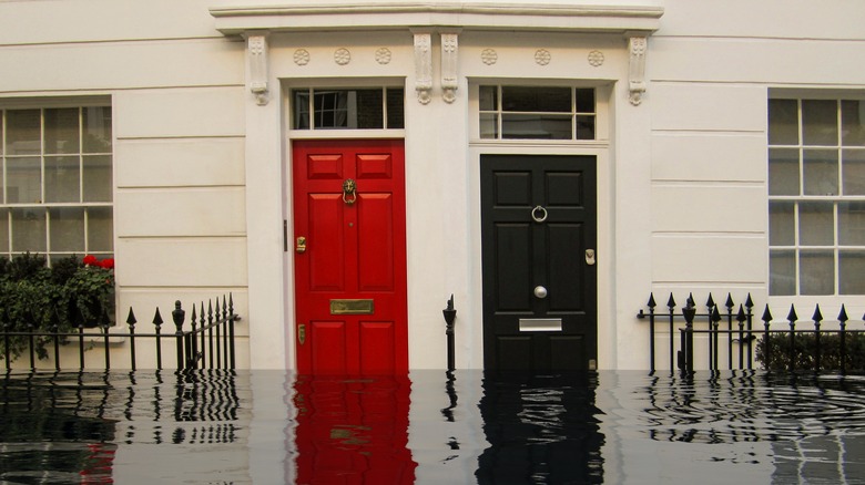 Drain clogged with debris