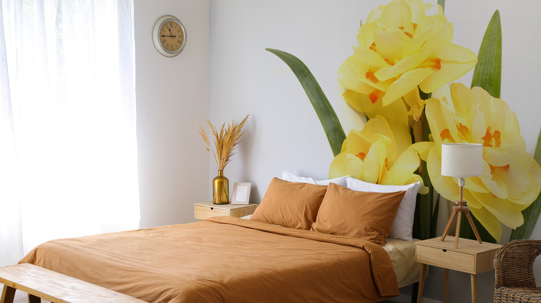 yellow flower wall decal