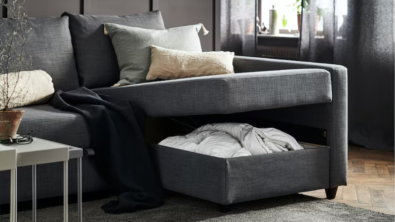 dark gray sleeper sofa