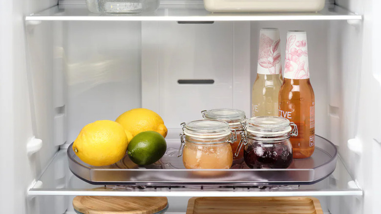 plastic lazy susan in fridge