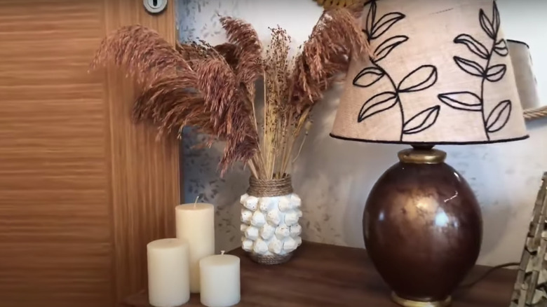 pampas grass in DIY vase