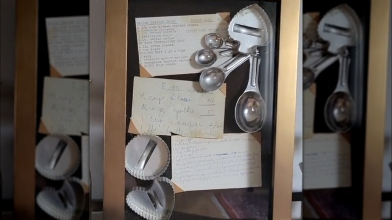 Using a shadow box to display family recipes