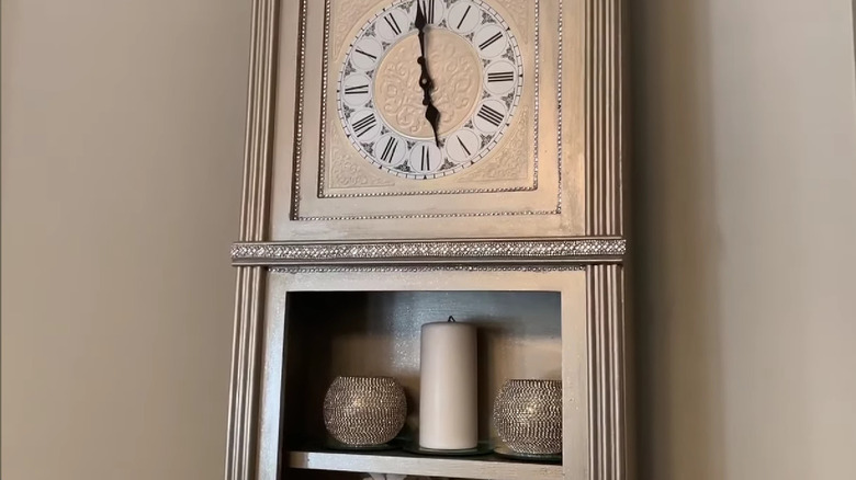 refurbished gold grandfather clock 