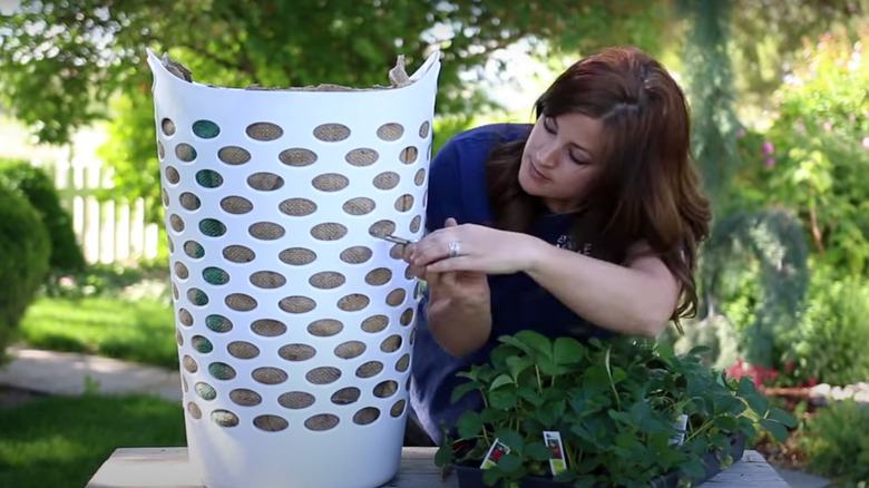 woman with a laundry basket