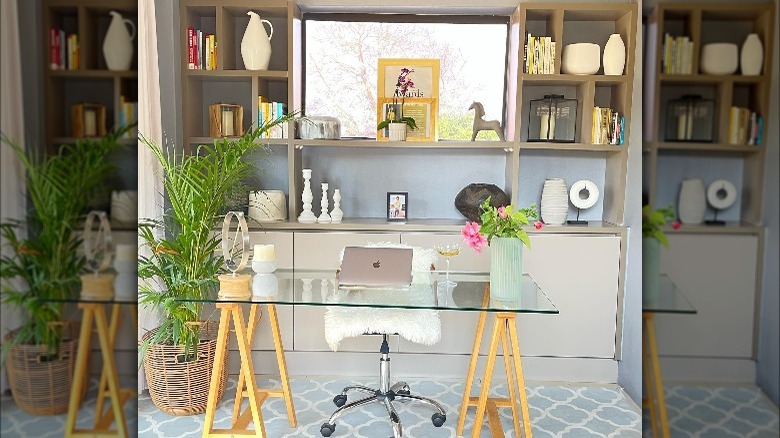 well-decorated desk space