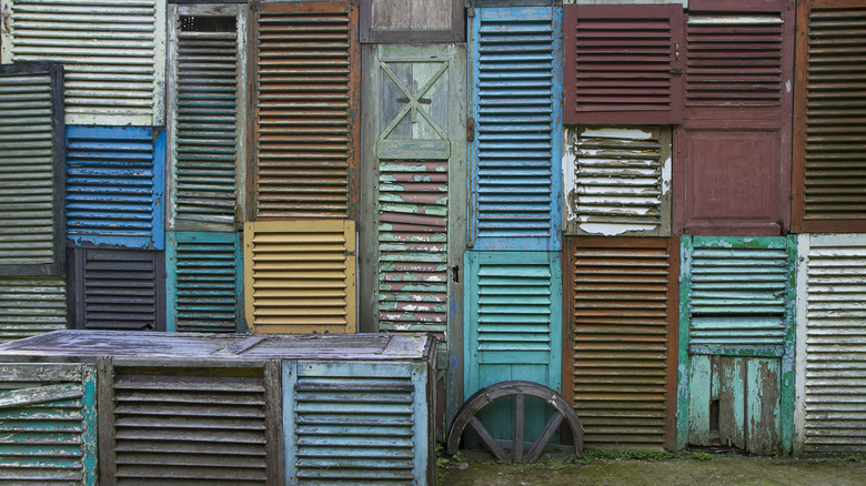 Old wooden shutters