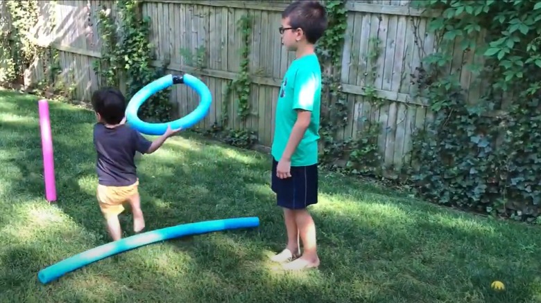 Pool noodle ring toss