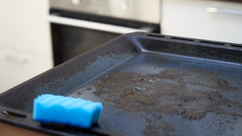 Dirty baking sheet