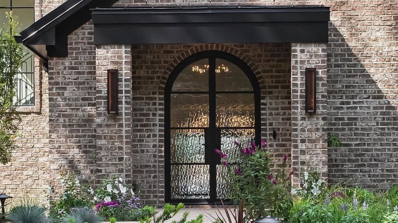 modern front door brick house